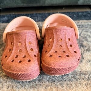 Pink Glitter Crocs